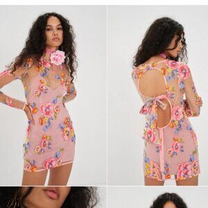 FOR LOVE AND LEMONS PERCY MINI EMBROIDERED DRESS NWT